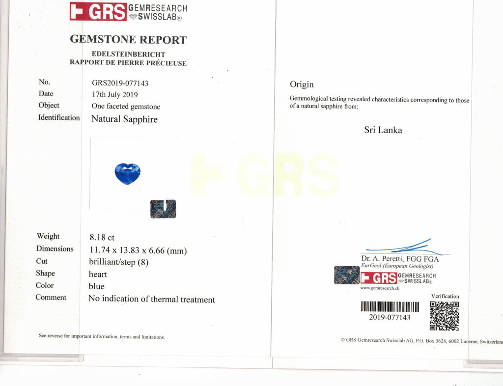 Sapphire Heart and Round Diamond Pendant