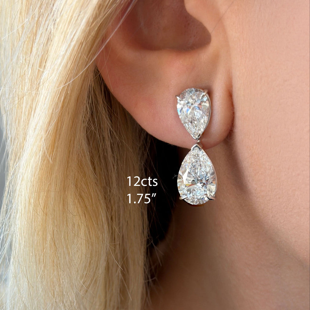 Lab-Grown Pear Diamond Drop Earrings