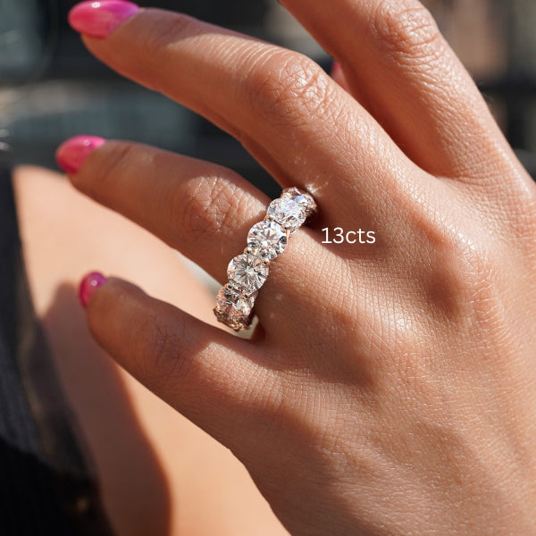 Lab-Grown Round Eternity Band With Micro Pavé Side
