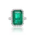 Emerald Halo Ring