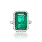 Emerald Halo Ring