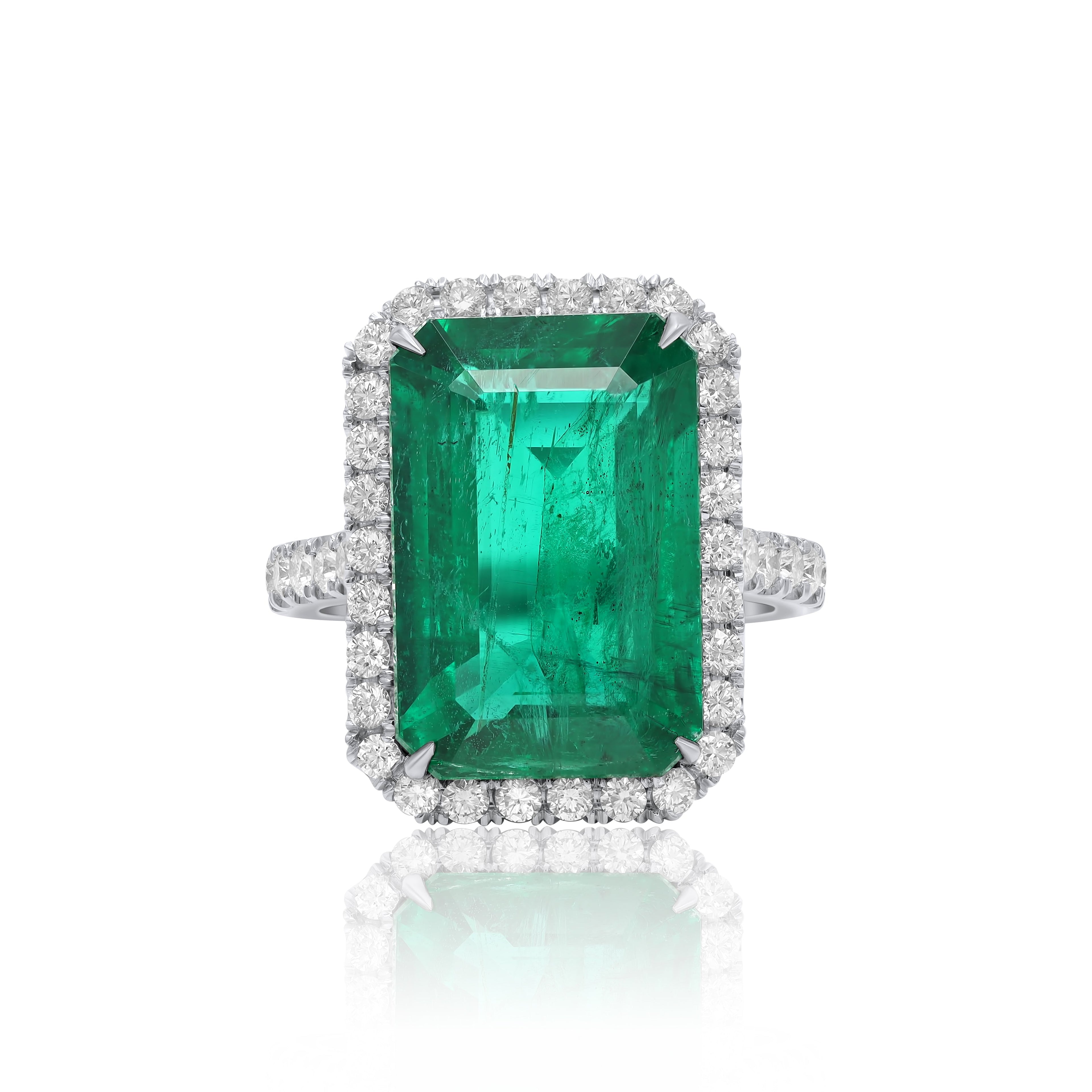 Emerald Halo Ring