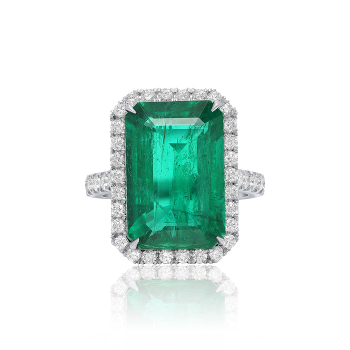 Emerald Halo Ring