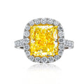 Radiant Yellow Diamond Halo Engagement Ring