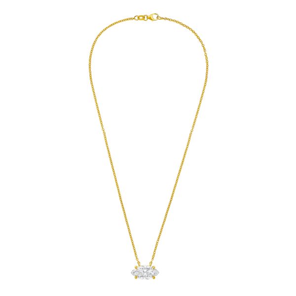 Lab Grown EAST WEST Marquise Cut Diamond Pendant