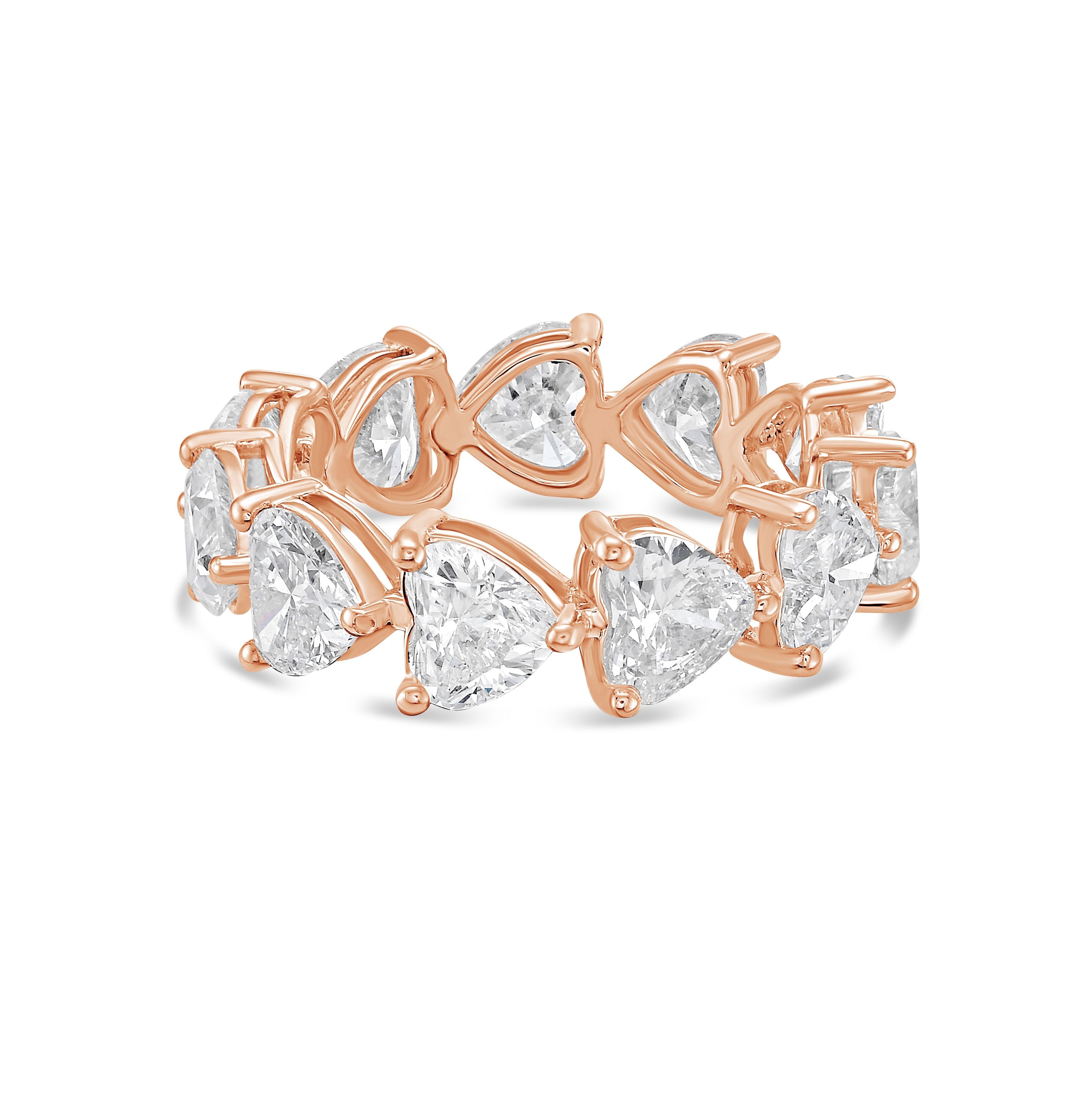 Lab-Grown Heart Diamond Eternity Band, 14k Gold