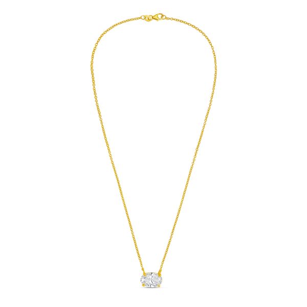 Lab Grown Diamond Oval East West Pendant