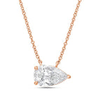 Lab Grown Pear Diamond East West Pendant