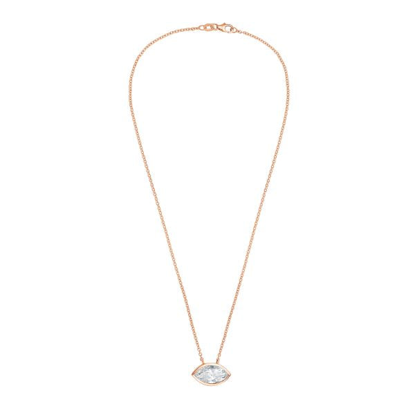 Lab Grown Marquise Diamond Bezel Pendant