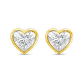 Lab Grown Heart Diamond Bezel Studs