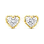 Lab Grown Heart Diamond Bezel Studs