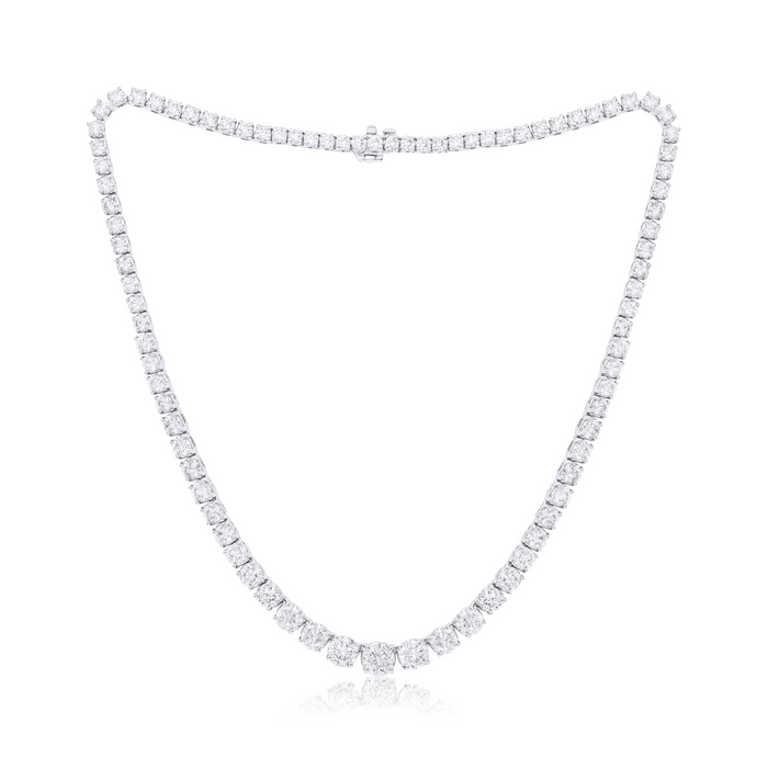 20cts Graduated Round Diamond Tennis Necklace