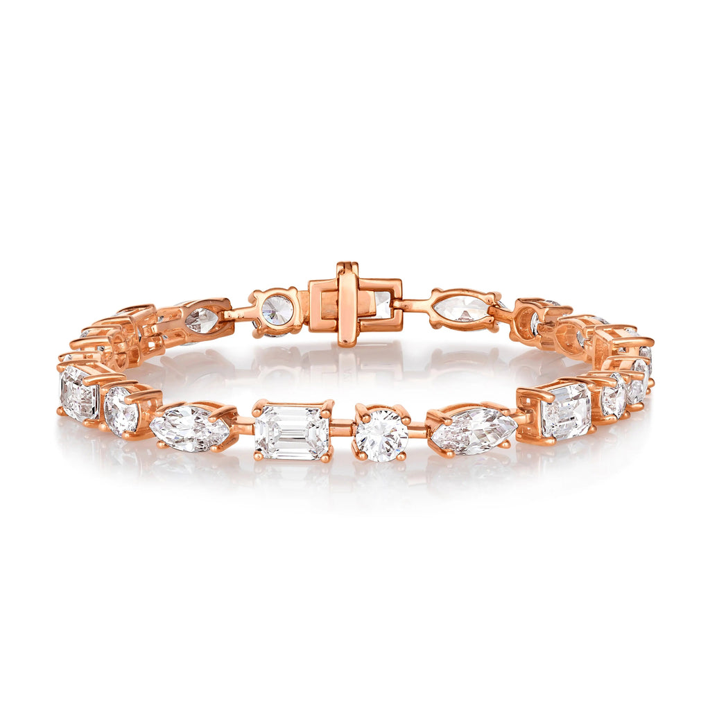 16 Carat Multi Shaped Bracelet Rose Gold
