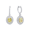 4.25ct Fancy Yellow Oval Diamond Drop Earrings