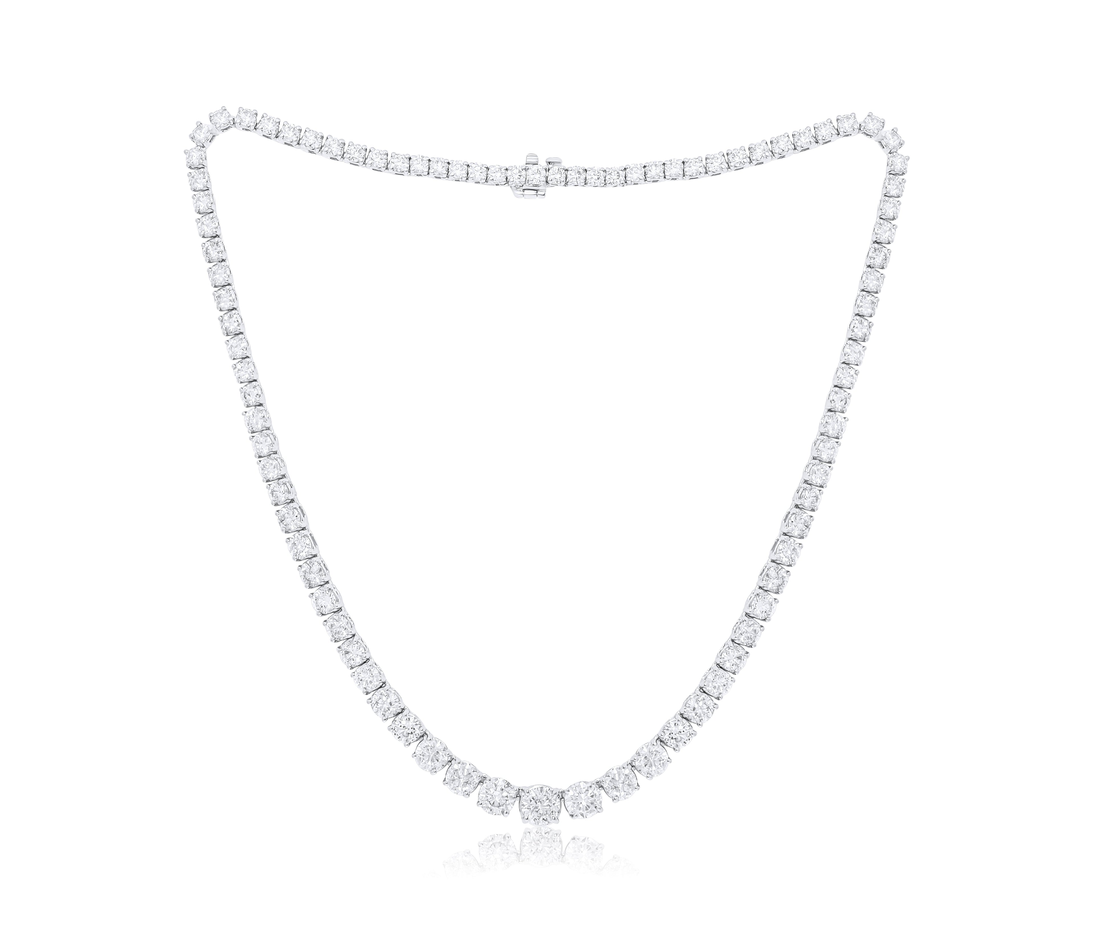 20.05Cts Graduated Tennis Necklace