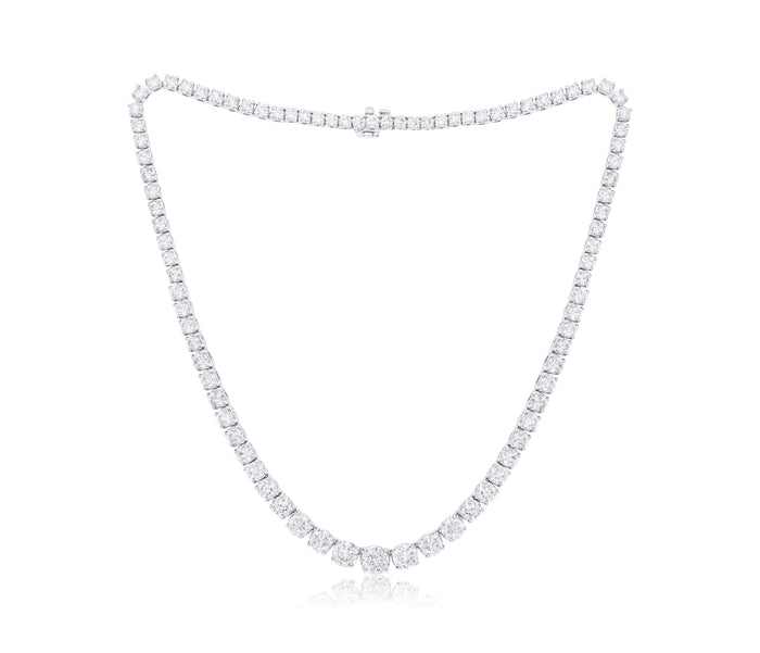 20.05Cts Graduated Tennis Necklace