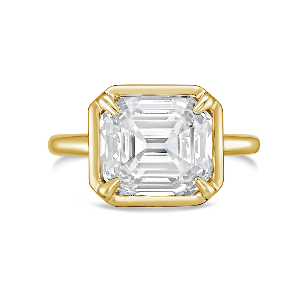Lab-Grown Asscher Diamond Bezel Ring