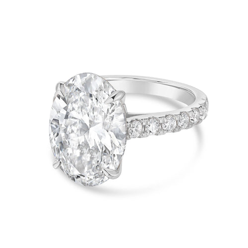 Lab-Grown Oval Diamond Ring With Accents