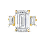Lab-Grown Emerald-Cut Three-Stone Engagement Ring