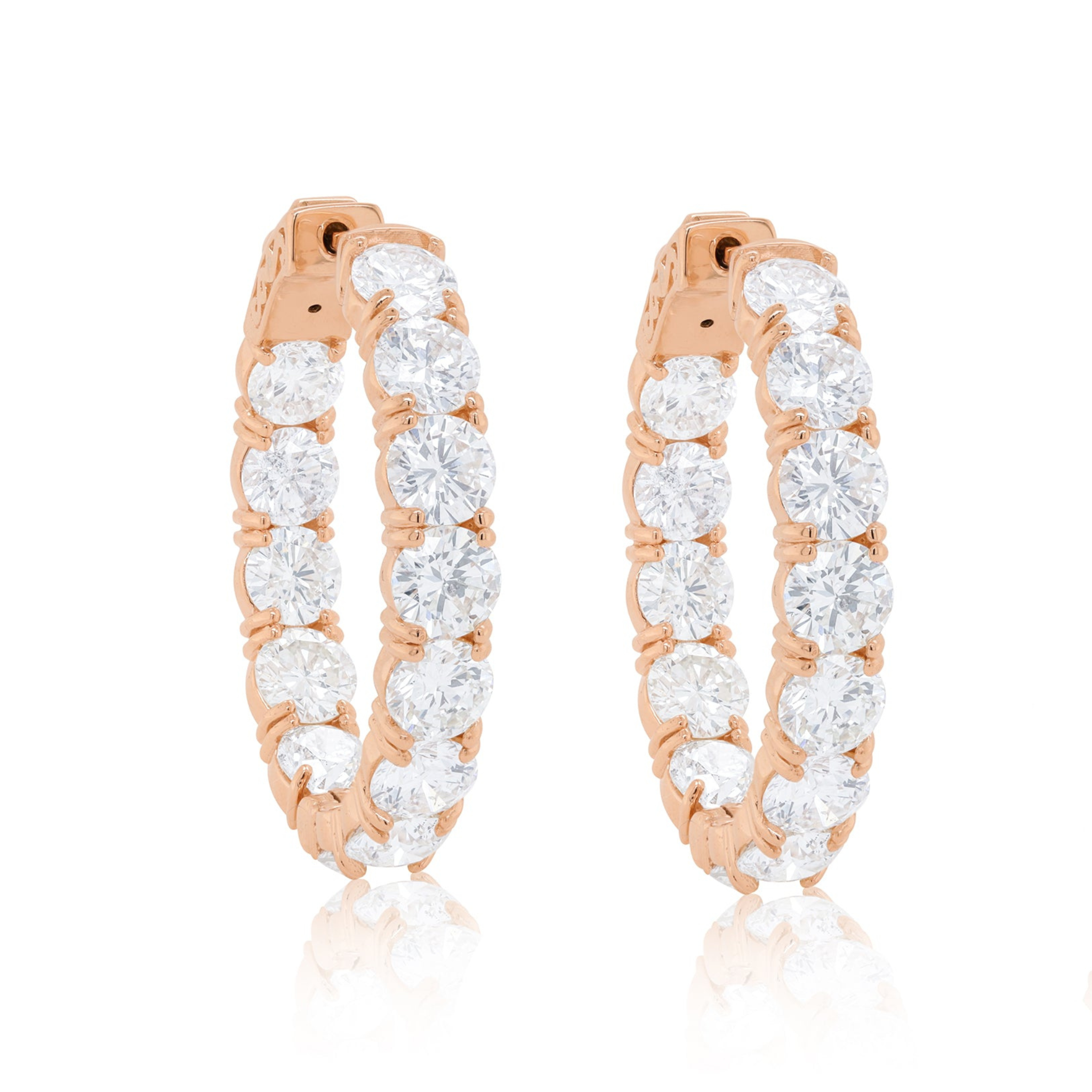 13.45cts Inside-Out Round Diamond Hoops