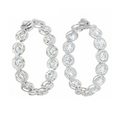 12.20cts Inside-Out Halo Diamond Hoops