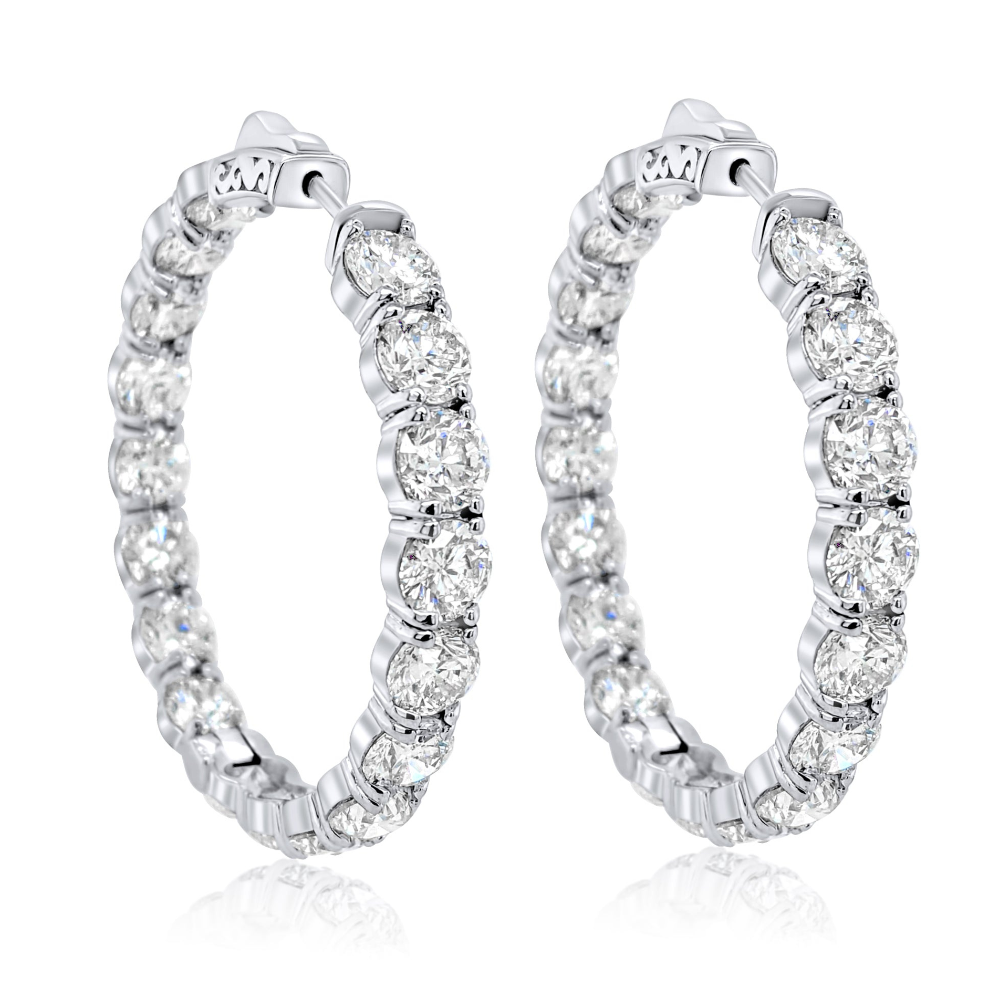 19.00cts Inside-Out Diamond Hoops