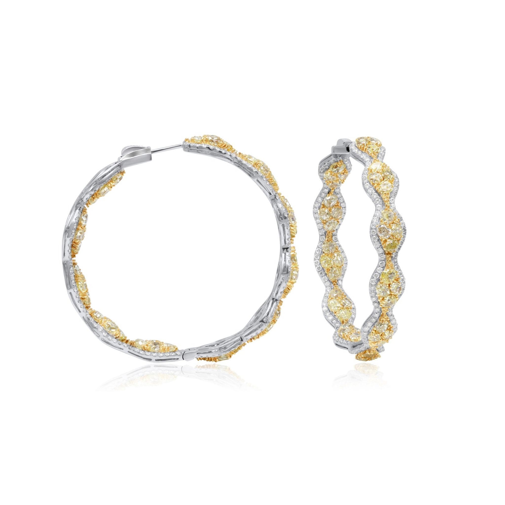 13ct Inside-Out Yellow Diamond Hoops