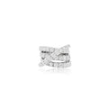18kt White Gold Cross Over Diamond Ring