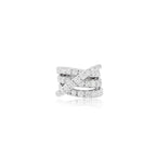 18kt White Gold Cross Over Diamond Ring