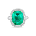 18kt White Gold Cushion Double Halo Diamond Ring