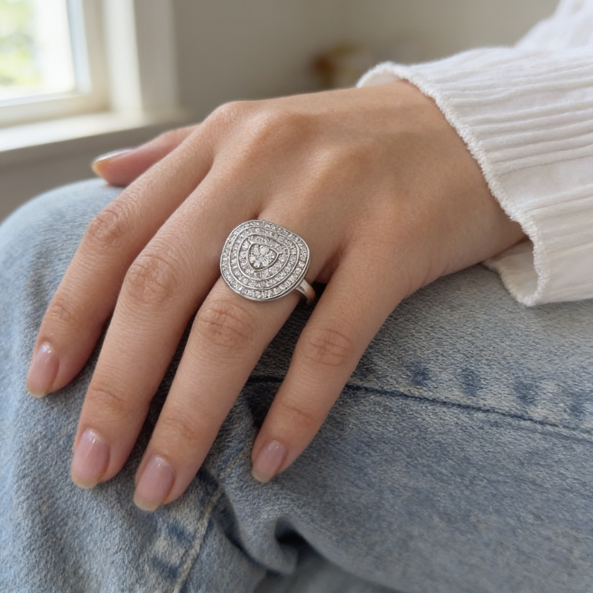 Spiral Pavé Cocktail Ring