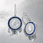 Demi Deco Earrings in Blue Sapphire