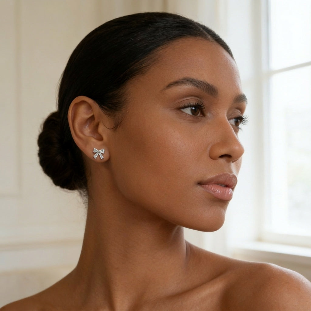 Baguette Bow Studs by AZ Essentials