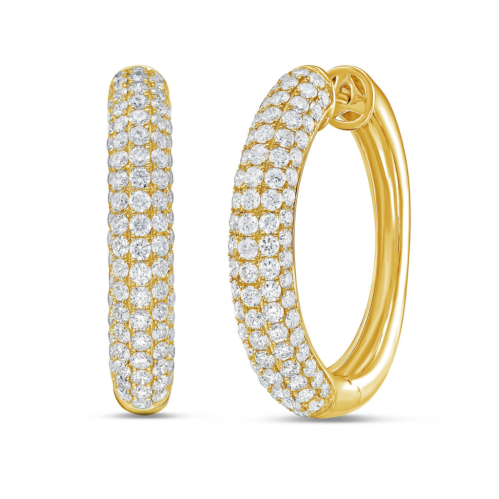 Lab Grown Diamond Five Row Pave Hoop Earrings