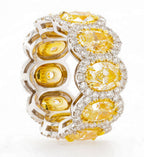 Two Tone Gold Yellow Oval Diamond Eternity Band