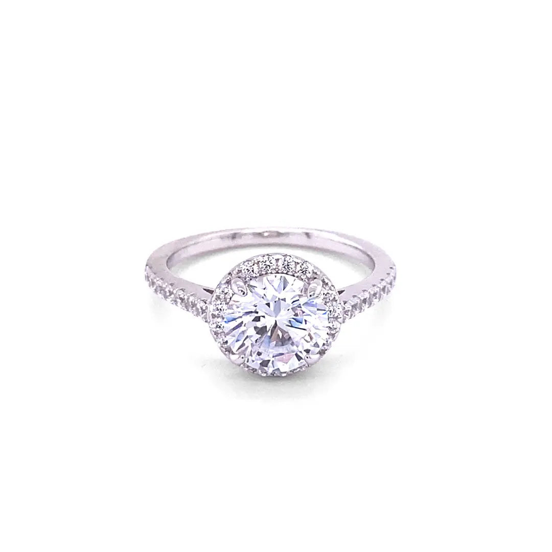 2 Carat Classic Halo Engagement Ring