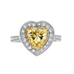 2.00cts Heart Shaped Yellow Diamond Halo Ring