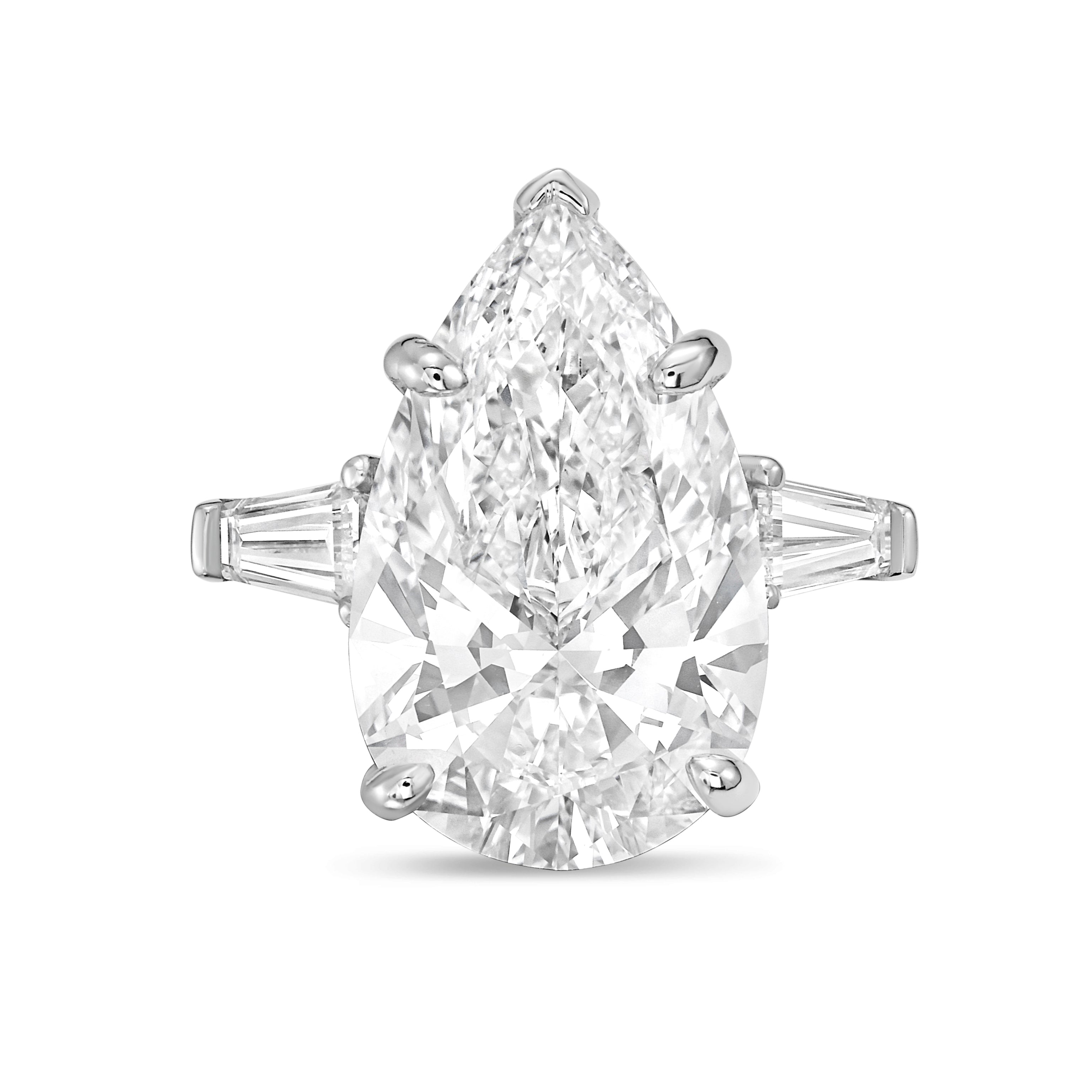 2.01ct Pear shaped Diamond Three Stone Ring