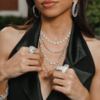 Multi Shaped Diamond Halo Necklace