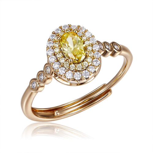 Canary Double Halo Ring by AZ Essentials