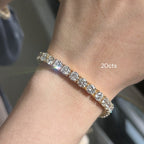 Lab-Grown Round Diamond Tennis Bracelet, 4-Prong, 14K Gold