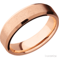 6 mm wide Beveled 14K Rose Gold band.