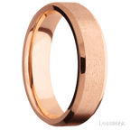 6 mm wide Beveled 14K Rose Gold band.