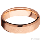 6 mm wide Beveled 14K Rose Gold band.