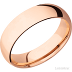 6 mm wide Domed 14K Rose Gold band.