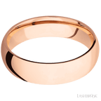 6 mm wide Domed 14K Rose Gold band.