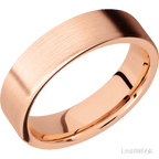 6 mm wide Flat 14K Rose Gold band.