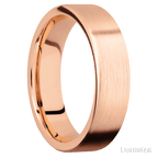 6 mm wide Flat 14K Rose Gold band.