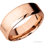 8 mm wide High Bevel 14K Rose Gold band.