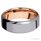 8 mm wide High Bevel Tantalum band featuring a 14K Rose Gold sleeve.